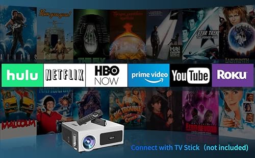 REDEER 4K Auto Focus Projector with 500" Display, 1100 ANSI, Wifi, Bluetooth, Native 1080P, Outdoor, Auto Keystone, 50% Zoom, PPT, Smart Home, Phone/PC/TV Stick/PS5