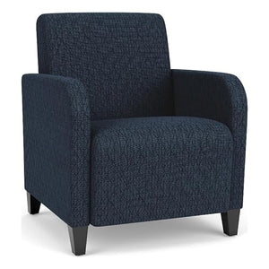 Lesro Siena Fabric Lounge Reception Guest Chair in Blue/Black