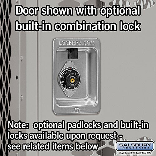 Salsbury Industries 81168GY-U Single Tier 15-Inch Wide 6-Feet High 18-Inch Deep Unassembled Extra Wide Vented Metal Locker, Gray