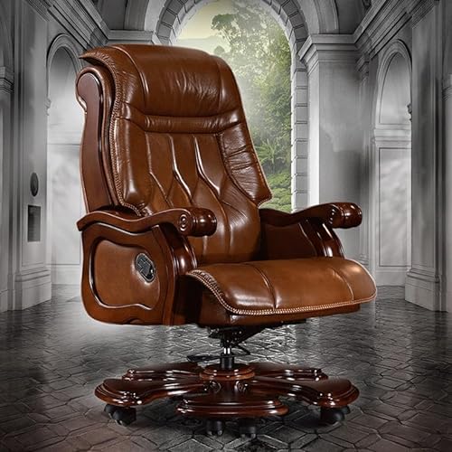 Leather Ergonomic Office Chair Recliner - Black, As Shown Size