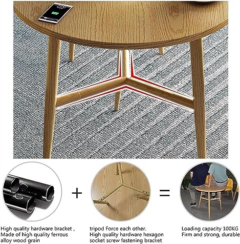 WEBERT Club Table and Chair Set - Nordic Modern Solid Wood Round Table - Light Grey