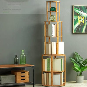 WASHLA Rotating Multi-Layer Bookshelf Storage Rack