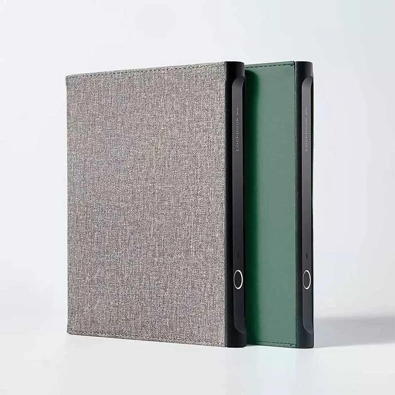 GZQDX Smart Notebook Fingerprint Unlock Journal Personal Notepad Electronic Lock Diary with Card Slot for Agenda Planner (Color : Gray)