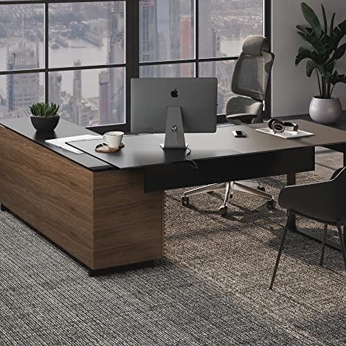 BDI Furniture Corridor Office L-Shaped Desk Natural Walnut