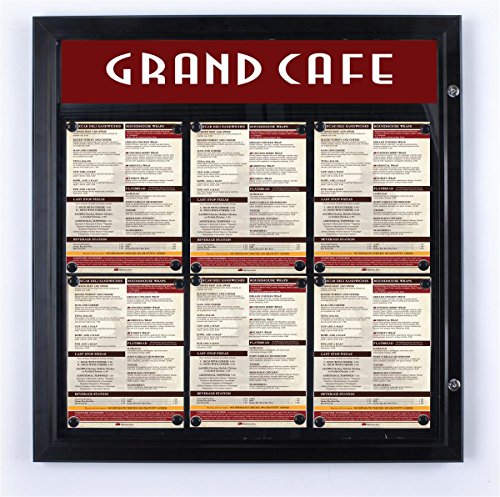Weather Resistant, Magnetic Surface, Bulletin Board with Swing-Open Locking Door, 31 1/8" x 32 1/4" x 1 1/4", Wall Mounted, Matte Black Finish Aluminum Frame, for Indoor Or Outdoor Use