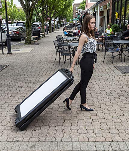 A-Plus Standard Message Board Sign 27" x 48" | Large Rolling Double-Sided A-Frame Sidewalk Sign with Letters & Numbers | Outdoor Folding Sandwich Board