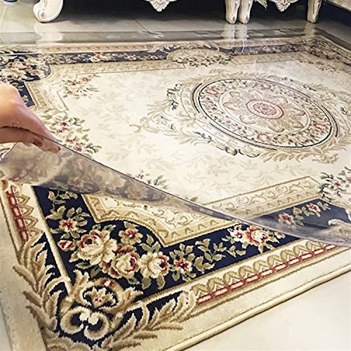 WAHHWF Clear Plastic Rug Protector Mat, Non-Slip Transparent Chair Mat, Hardwood Floors Carpet Protector - 140cm x 400cm