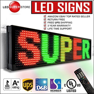 LED SUPER STORE: 3Color/RGY/P15mm/IR - 12"x31" Remote Control, Outdoor Programmable Message Scrolling EMC Signs Display, Reader Board