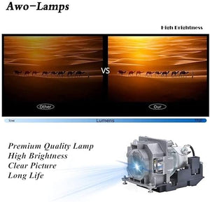 AWO NSHA280W Lamp Bulb with Housing for Eiki Projectors