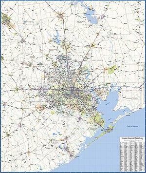 Houston Metro Area Laminated Wall map (54" x 64")
