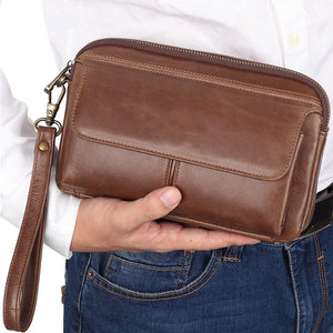 KLHDGFD Retro Men's Clutches Casual Handbags Envelope Bags Waterproof Bags Exquisite and Wear-Resistant Easy to Carry (Color : A, Size : 23 * 8cm)