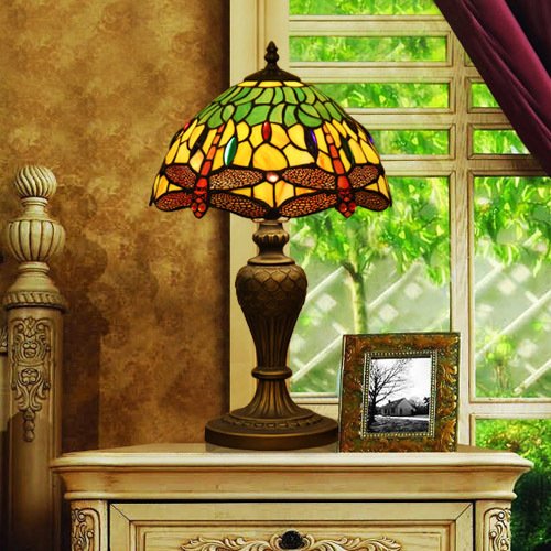 Tiffany Europaische retro style hand-painted stained glass table lamp