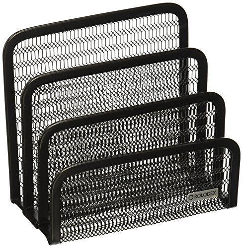 Rolodex Ribbon Mesh Mini Sorter, Three Sections, 3-1/8" x 5-5/8" x 5-1/4", Black (1773087)
