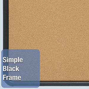 Quartet Contour Cork Bulletin Board, 3 Feet x 4 Feet, Black Plastic Frame (699175)