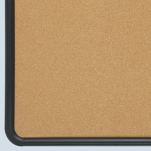 Quartet Contour Cork Bulletin Board, 3 Feet x 4 Feet, Black Plastic Frame (699175)