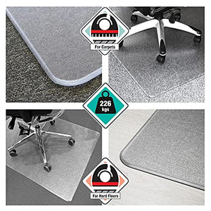 Floortex Cleartex Megamat 46" x 60" Chair Mat for Hard Floors & Carpets, Polycarbonate