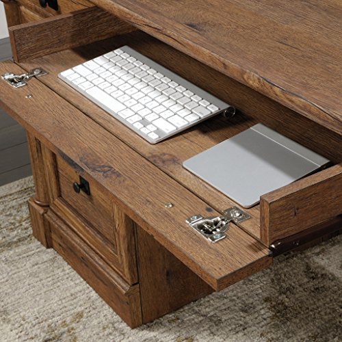 Sauder 420604 Palladia Executive Desk, L: 65.12" x W: 29.53" x H: 29.61", Vintage Oak Finish