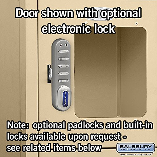 Salsbury Industries S-66168TN-U Six Tier Box Style 12-Inch Wide 6-Feet High 18-Inch Deep Unassembled See Through Metal Locker, Tan Brown