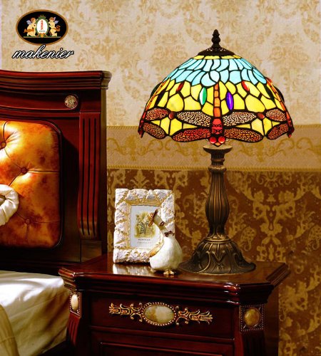 Tiffany Europaische retro style hand-painted stained glass table lamp