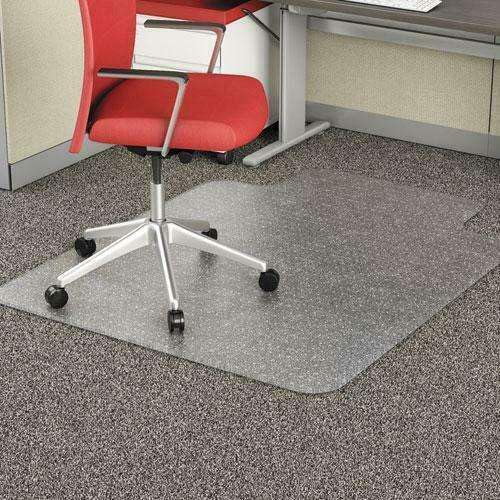 Generic Studded Chair Mat for Flat Pile Carpet, 36 x 48, Lipped, Clear - Office Desk Accessories