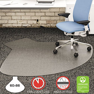Deflecto SuperMat Chair Mat for Medium Pile Carpet, 60x66 w/Lip, Clear