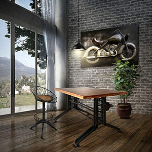 Industrial Drafting Desk Table – Art Deco Iron Crank Base – Tilt Top