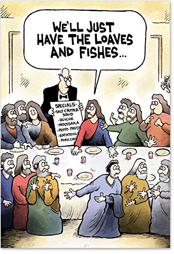 0021 'Loaves and Fishes' - Funny Easter Greeting Card with 5" x 7" Envelope by NobleWorks