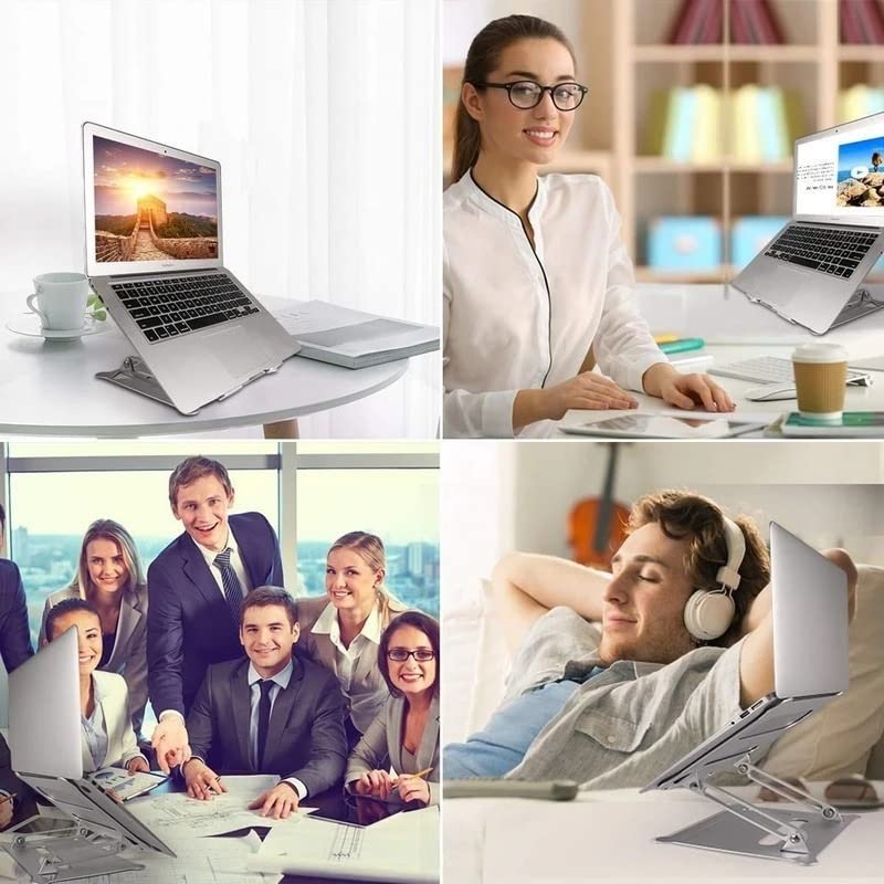 HNTHY Portable Foldable Laptop Stand Lifting Aluminum Alloy Notebook Computer Stand Universal Adjustable Storage Cooling Holder Stand