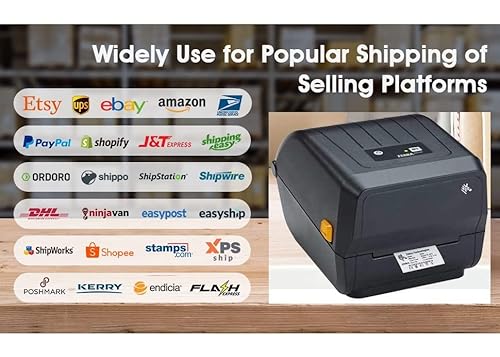BASAWA Zebra GC420t (Upgraded to ZD220t) Thermal Transfer & Direct Desktop Printer - 4X6 Shipping Labels, Barcodes 203DPI