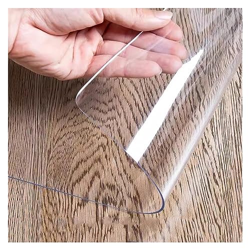ENWINDXS Clear Plastic Vinyl Rug Protector Chair Mat for Hardwood Floor, Non-Slip Scratch Resistant Indoor Mat