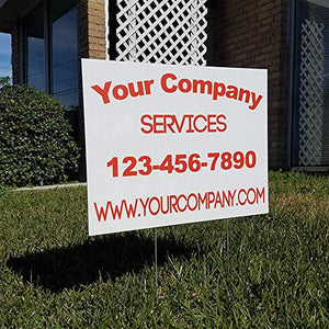 100 Bundle (quantity) - 18"x24" Custom Yard Signs - Plastic Lawn Signs - Print Double Sided - Front & Back (24"x18")
