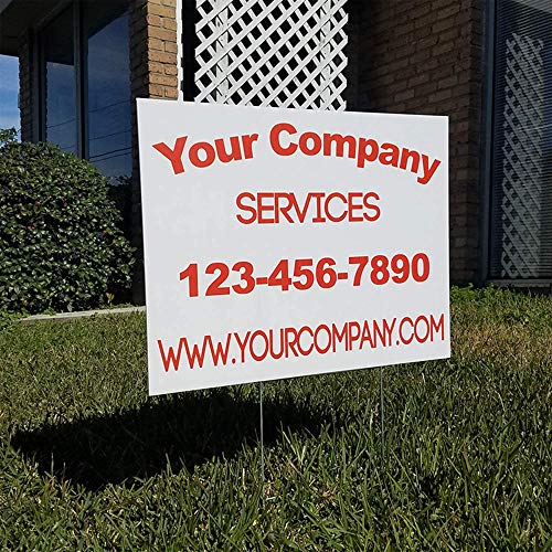 100 Bundle (quantity) - 18"x24" Custom Yard Signs - Plastic Lawn Signs - Print Double Sided - Front & Back (24"x18")