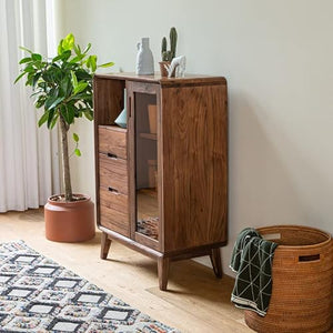 Slabstudiohongkong Oak File Cabinets - Walnut Finish - Storage Cabinet