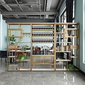LCARS Nordic Metal Wine Rack Bar Partition Floor-to-Ceiling Bookshelf - A4-300cm
