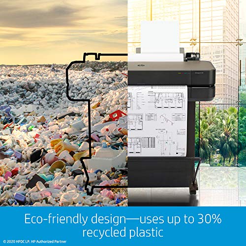 HP DesignJet T630 Large Format Wireless Plotter Printer - 24", with Modern Office Design (5HB09A)