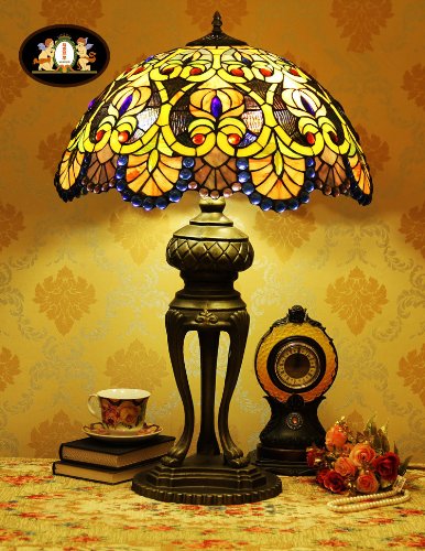 Tiffany Europaische retro style hand-painted stained glass table lamp