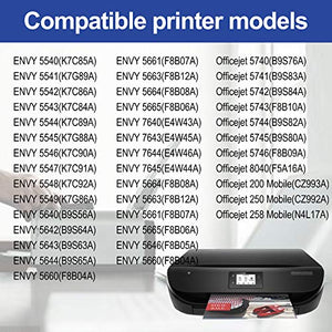 [2 Black+2 Tri-Color] 62XL Compatible Remanufactured Ink Cartridge Replacement for HP Envy 5542 5642 5540 5541 5643 5644 5660 5661 5663 5664 5665 7640 7643 7644 Printer Ink Cartridge