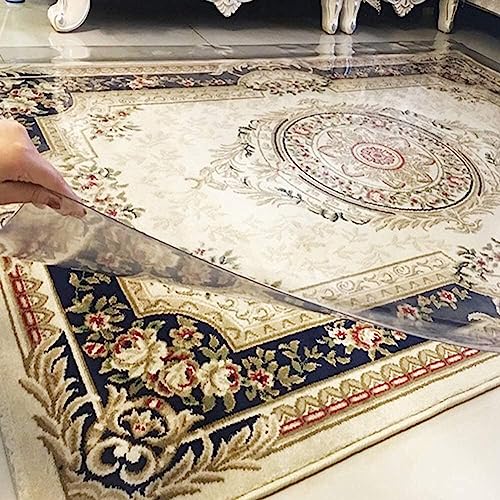PHONME Clear Wood Floor Protector Mat, Transparent Carpet Chair Desk Mat, 1.5mm Waterproof Skid-Resistant (140 * 200cm)