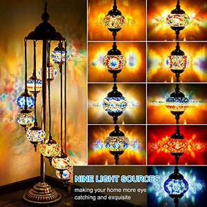 Hortsun Turkish Moroccan Globe Floor Lamp (9 Globes Style)