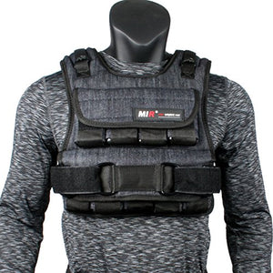 miR Air Flow Weighted Vest with Zipper Option 20lbs - 60lbs (50lbs, Standard) Black