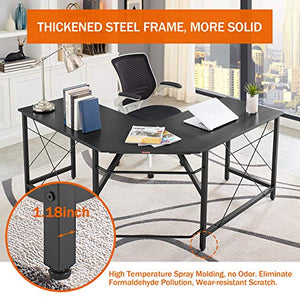 Mr IRONSTONE L-Shaped Desk 59" Computer Corner Desk, Home Gaming Desk, Office Writing Workstation, Space-Saving, Easy to Assemble