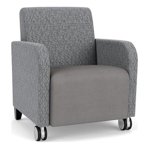 Lesro Siena Polyurethane/Wood Lounge Reception Guest Chair in Gray/Black