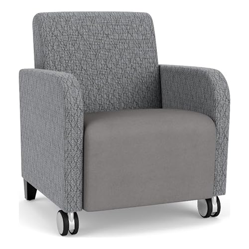 Lesro Siena Polyurethane/Wood Lounge Reception Guest Chair in Gray/Black