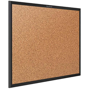 Quartet Corkboard, Framed Bulletin Board, 5' x 3', Cork Board, Black Frame (2305B)