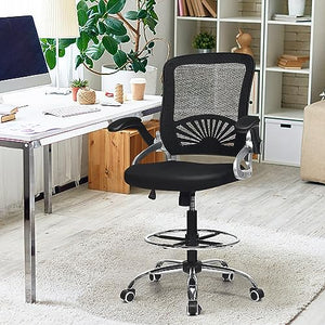 POWERSTONE Tall Drafting Chair with Footrest, Ergonomic Adjustable Height Stool (6 pcs)