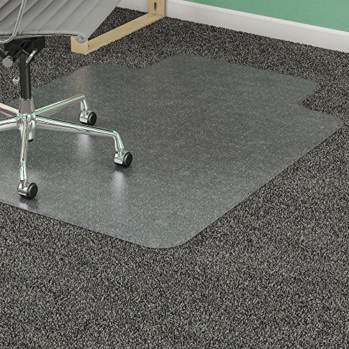 Lorell 46 by 60-Inch Wide Antistatic Chair Mat, 25 by 12-Inch Lip, Clear