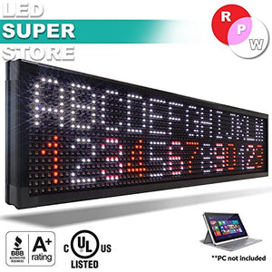 LED SUPER STORE: 3Color/RWP/P20mm/PC - 15"x53" PC Control, Outdoor Programmable Message Scrolling EMC Signs Display, Reader Board