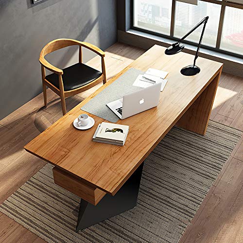 KgByy Wooden liveing Room Modern Industrial Minimalist Style Solid Writing Desk, Computer Desk Home Office Workstation,