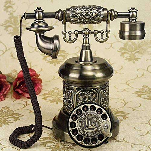 OPiCa Retro Vintage Phone with LCD Display Panels Rotary Dial - Antique Landline for Office/Home/House/Hotel