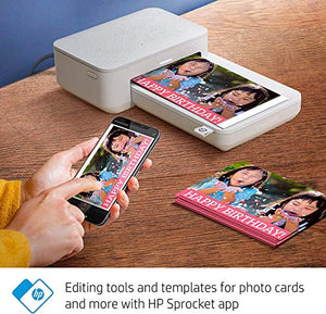 HP Sprocket Studio Photo Printer – Personalize & Print, Water-Resistant 4x6" Pictures (3MP72A)